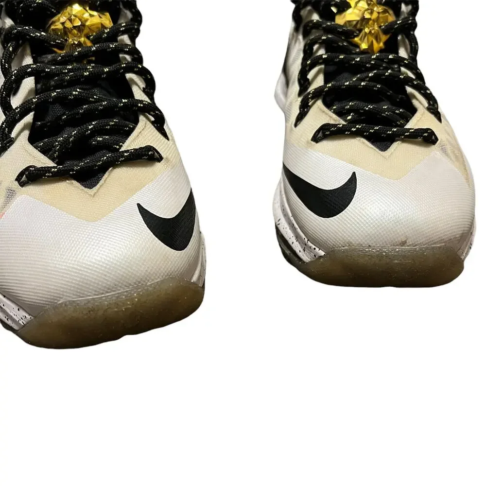 Nike Lebron 10 Elite 'Home' mens Gold Black & White Mens Sneakers Size 7.5